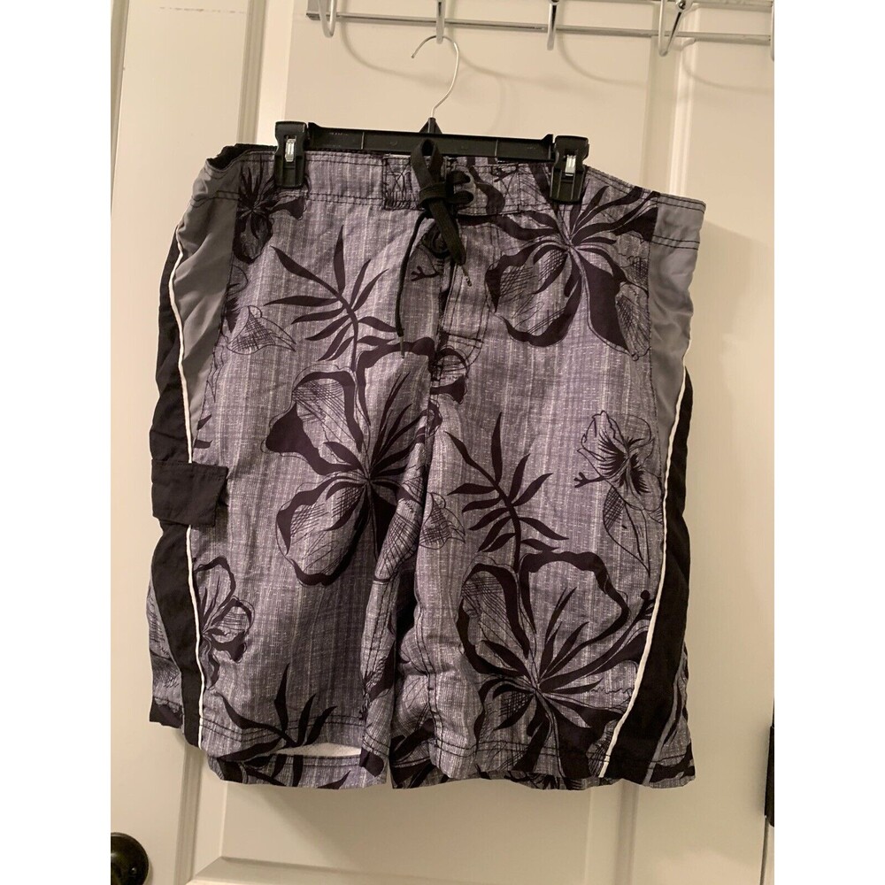 Op Ocean Pacific Men’s Floral Print Swim Board Shorts Mesh Liner Size XL (40-42)